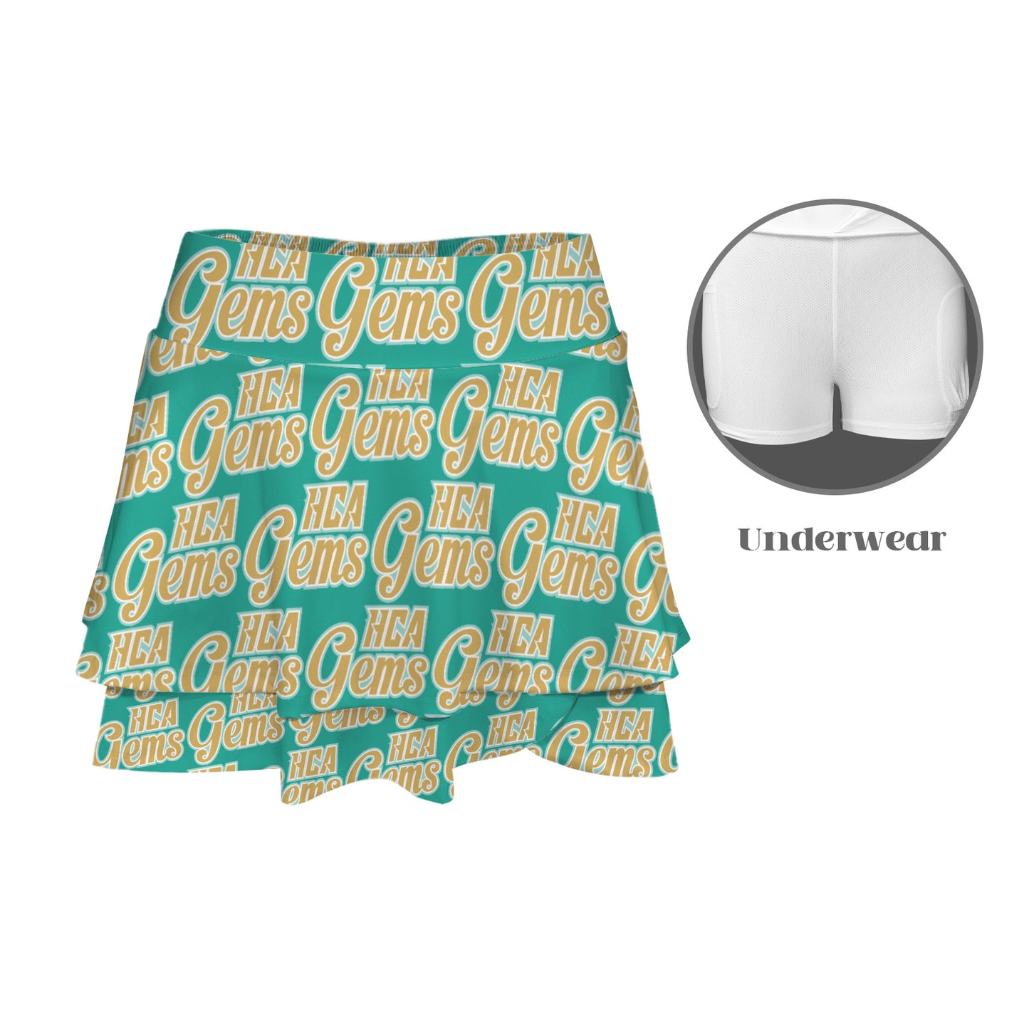 High Waist Layered Ruffle Pockets Sports Skirt