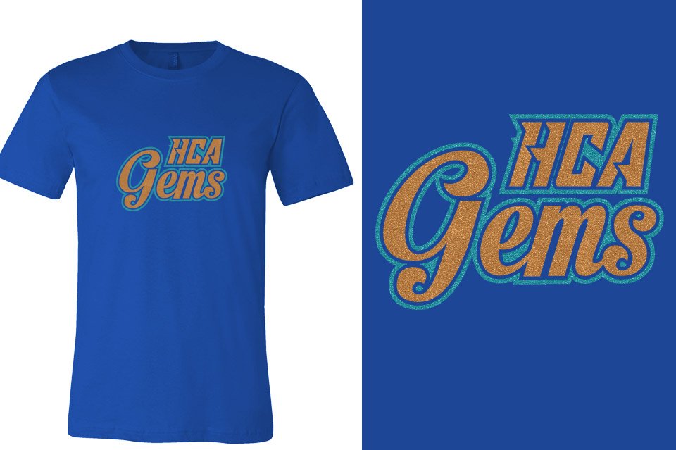 HCA Gems logo glitter 2-color Unisex t-shirt