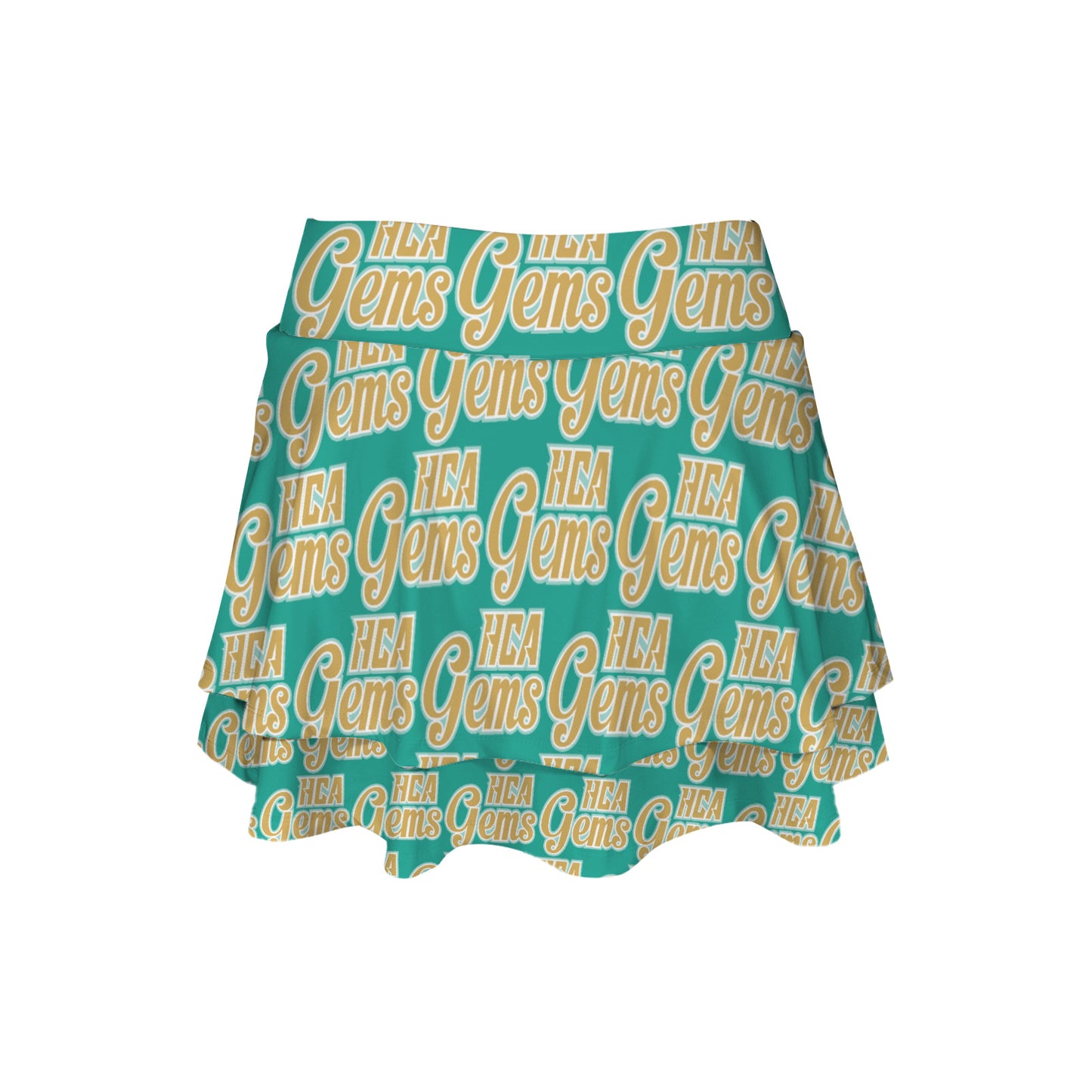 High Waist Layered Ruffle Pockets Sports Skirt