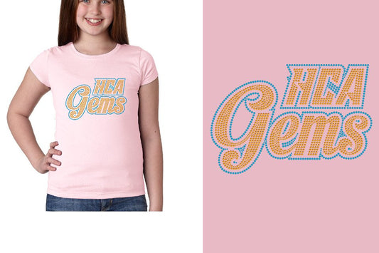 Rhinestones HCA Gems logo stones 2-color Youth Girls' Princess T-Shirt