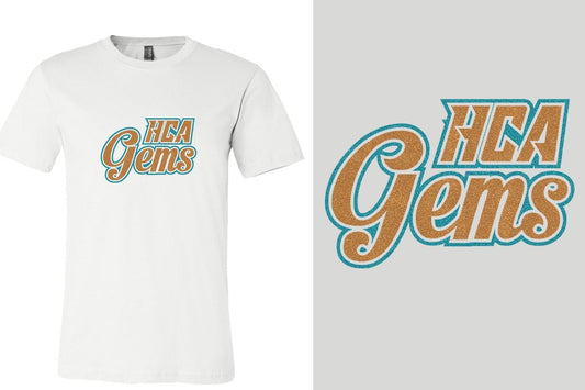 HCA Gems logo glitter 2-color Unisex t-shirt